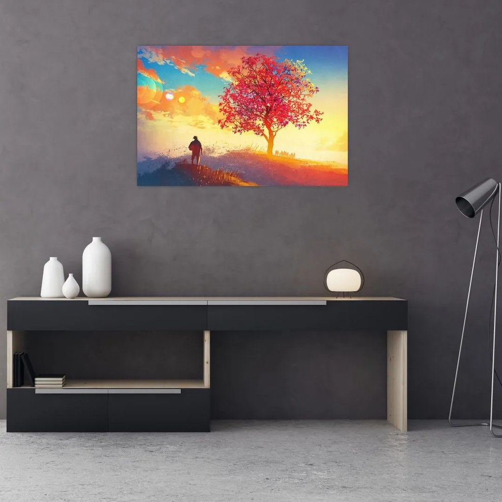 Tablou - casa în deal (90x60 cm)