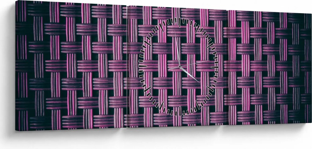 Tabloul textura în mov (cu ceas) (90x30 cm)