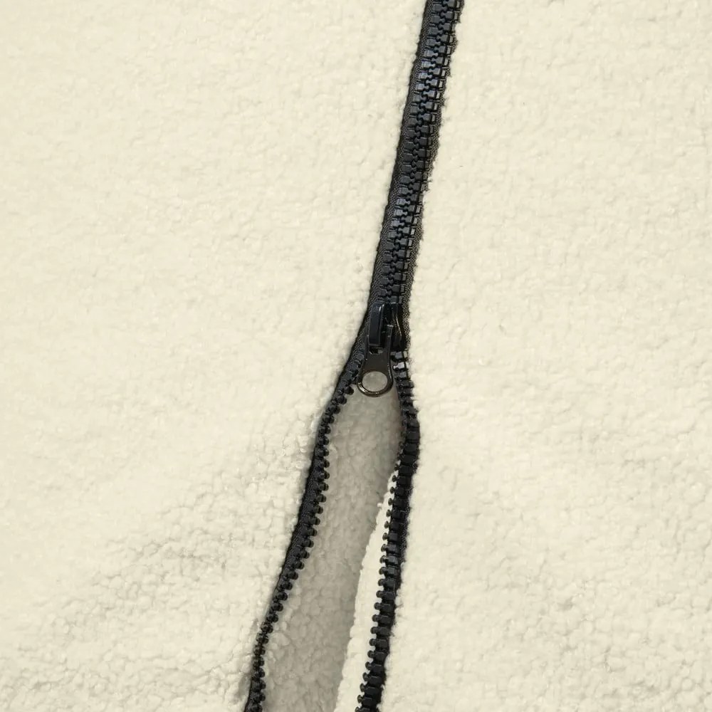 Fotoliu puf pentru copii gri deschis cu tapițerie din țesătură bouclé Clip Clap 115 – SLOWDOWN