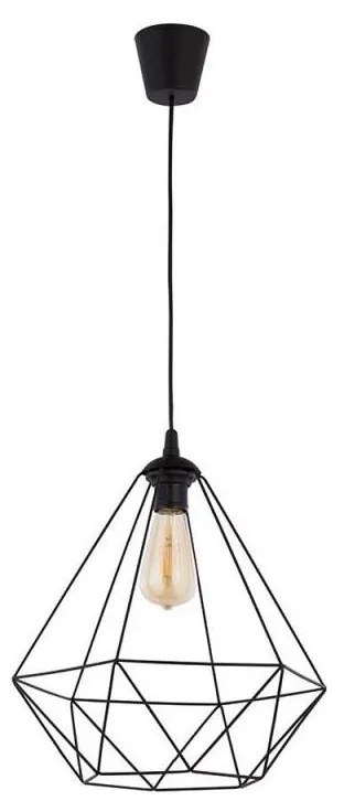 Lustră pe cablu DIAMOND 1xE27/60W/230V negru