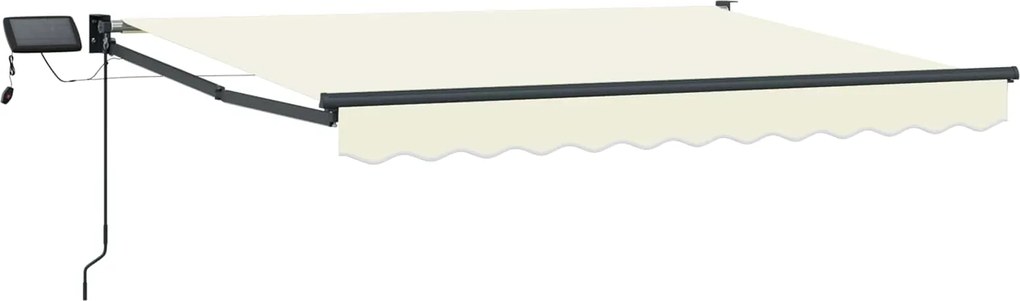 vidaXL Marchiză retractabilă manuală cu led-uri Crem 3,5 x 2 m
