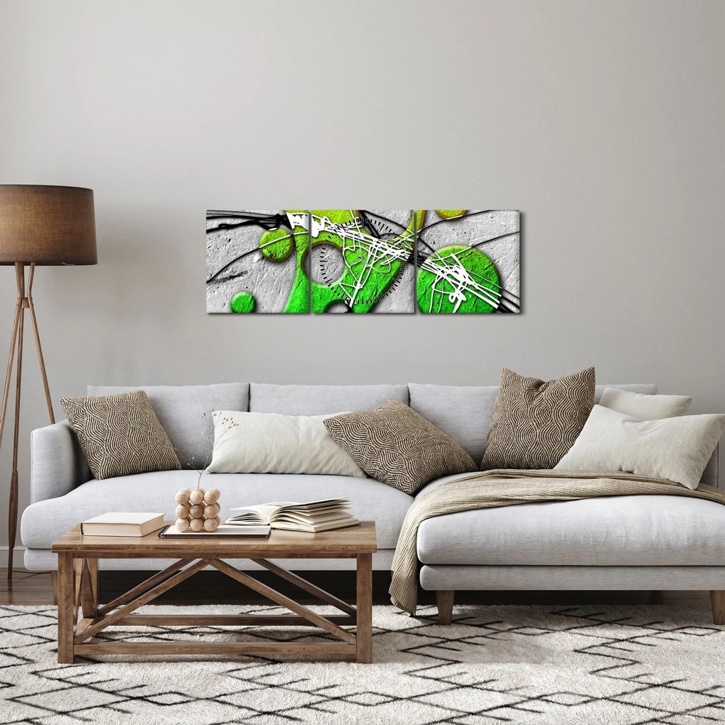 Tablou abstract (cu ceas) (90x30 cm)