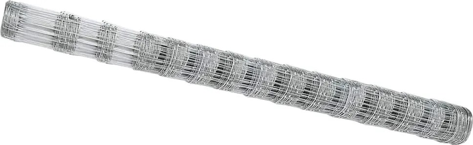 vidaXL Gard pentru câmp Argintiu 25 x 1,6 m Oțel galvanizat