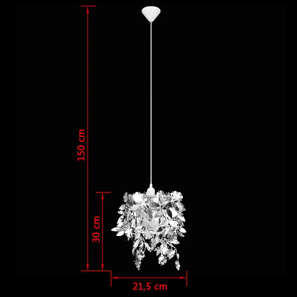 Lampa tip candelabru, cu frunze stralucitoare, 21,5 x 30 cm, argintiu Argintiu, 21.5 x 30 cm, 1, 21.5 x 30 cm
