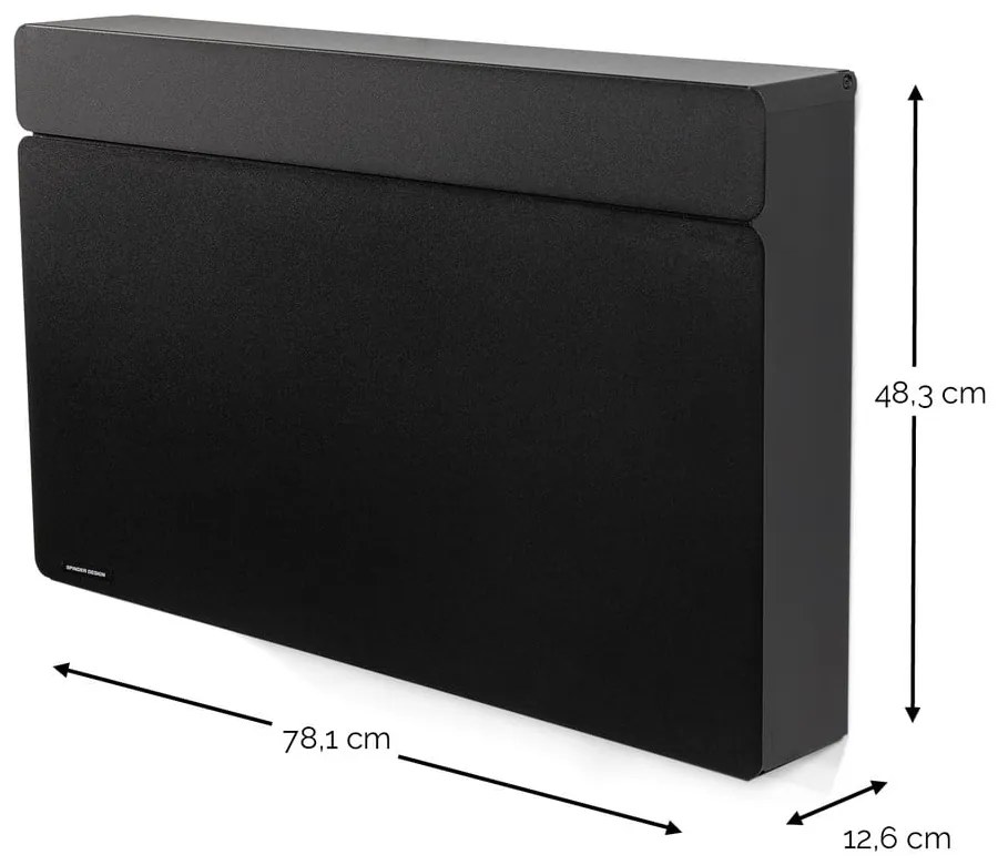 Pantofar negru cu deschidere înclinată/suspendat din metal 78x48x13 cm Luigi – Spinder Design