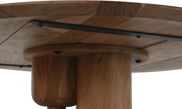 Masă rotundă de dining din lemn de acacia și metal , finisaj natur