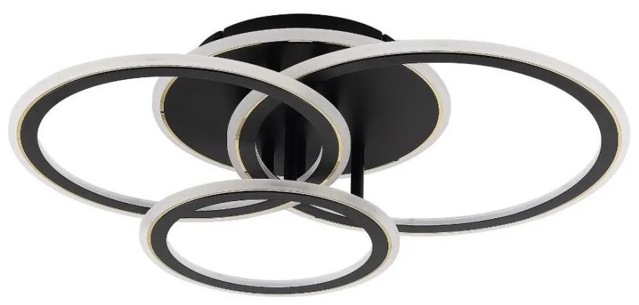 Plafonieră LED dimabilă Zuma Line MS238130-BK LUNAR LED/55W/230V 3000-6000K negru + telecomandă