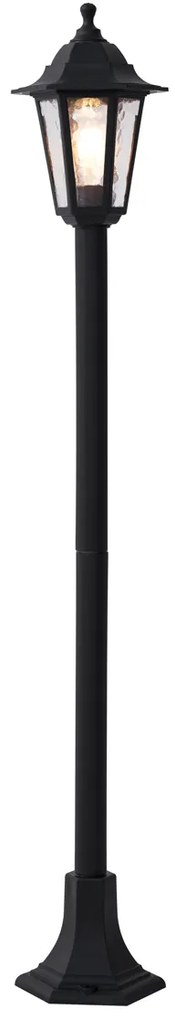 Stâlp clasic de exterior negru 122cm IP44 - New Haven Hammered