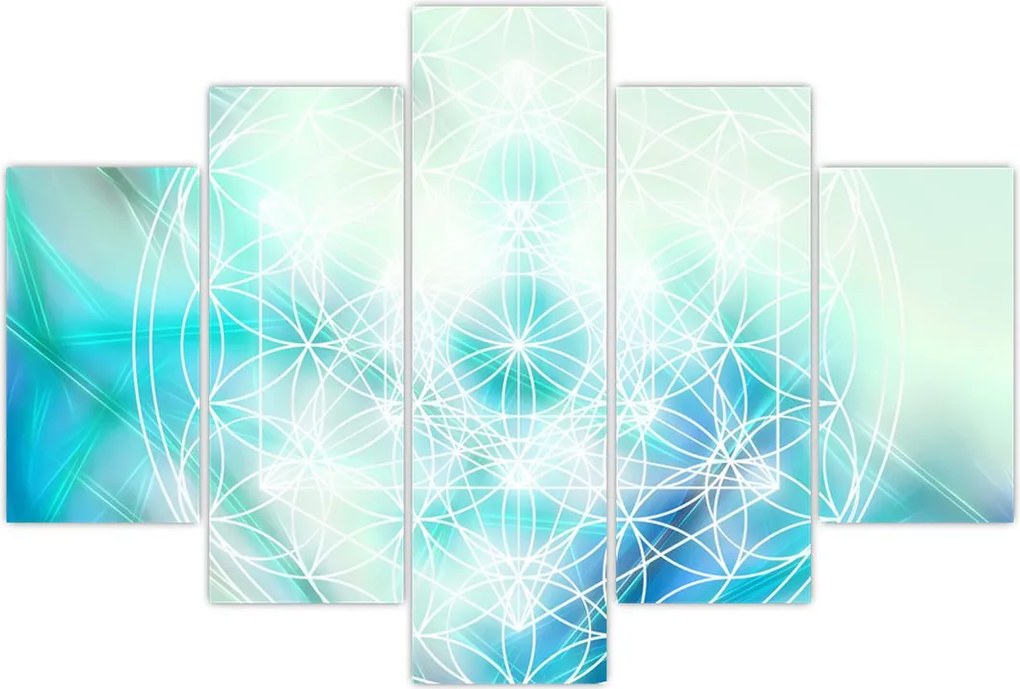 Tablou - Merkaba pe un fundal turcoaz (150x105 cm)