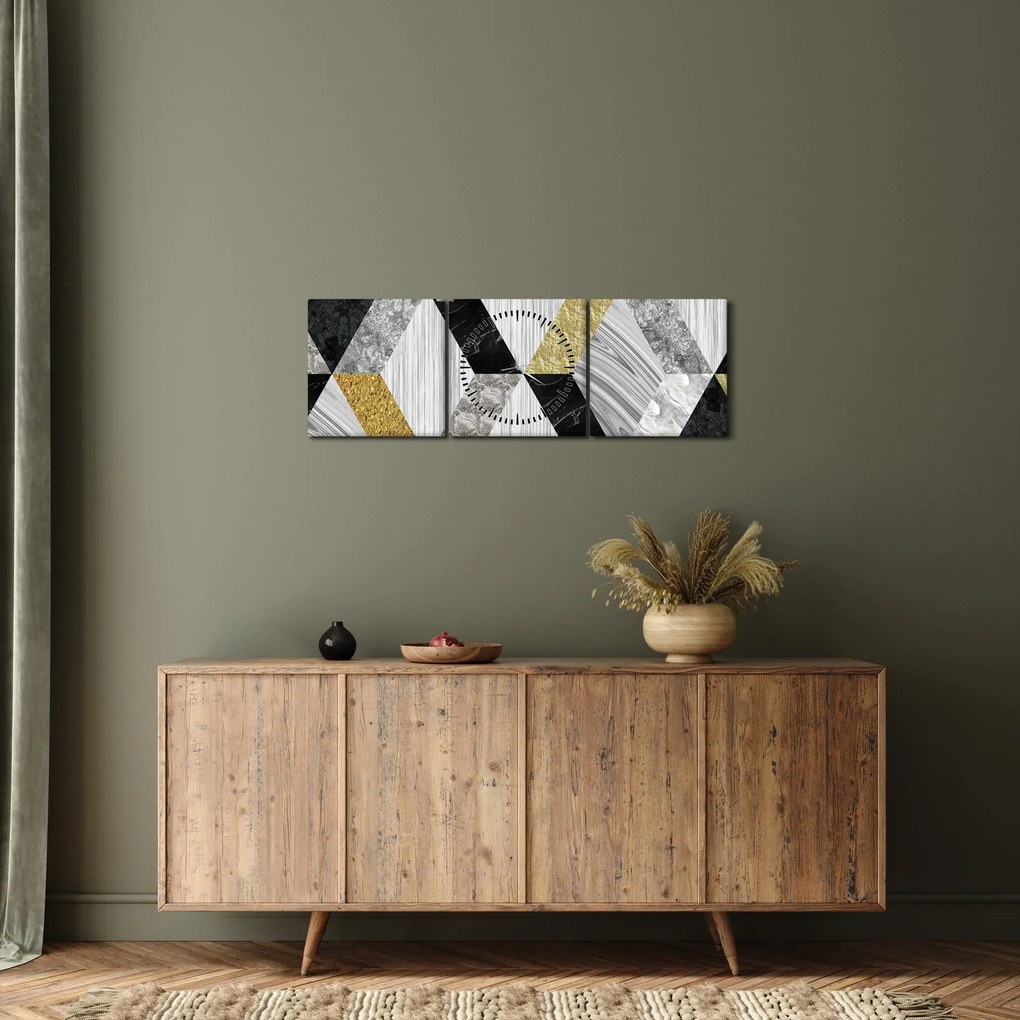 Tablou - Decor texturat (cu ceas) (90x30 cm)