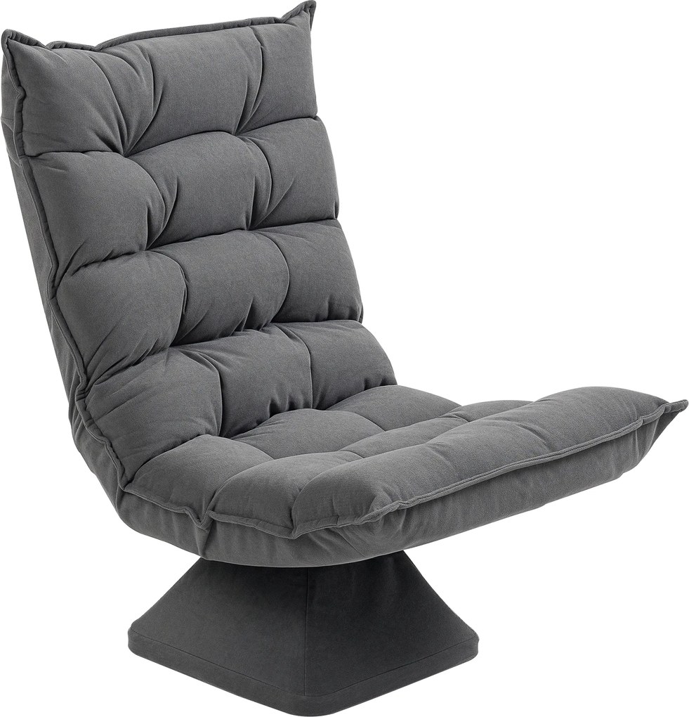 HOMCOM Fotoliu de Podea Relaxant Rotativ 360° cu Spătar Reglabil în 5 Poziții, 62x70x95 cm, Gri | Aosom Romania