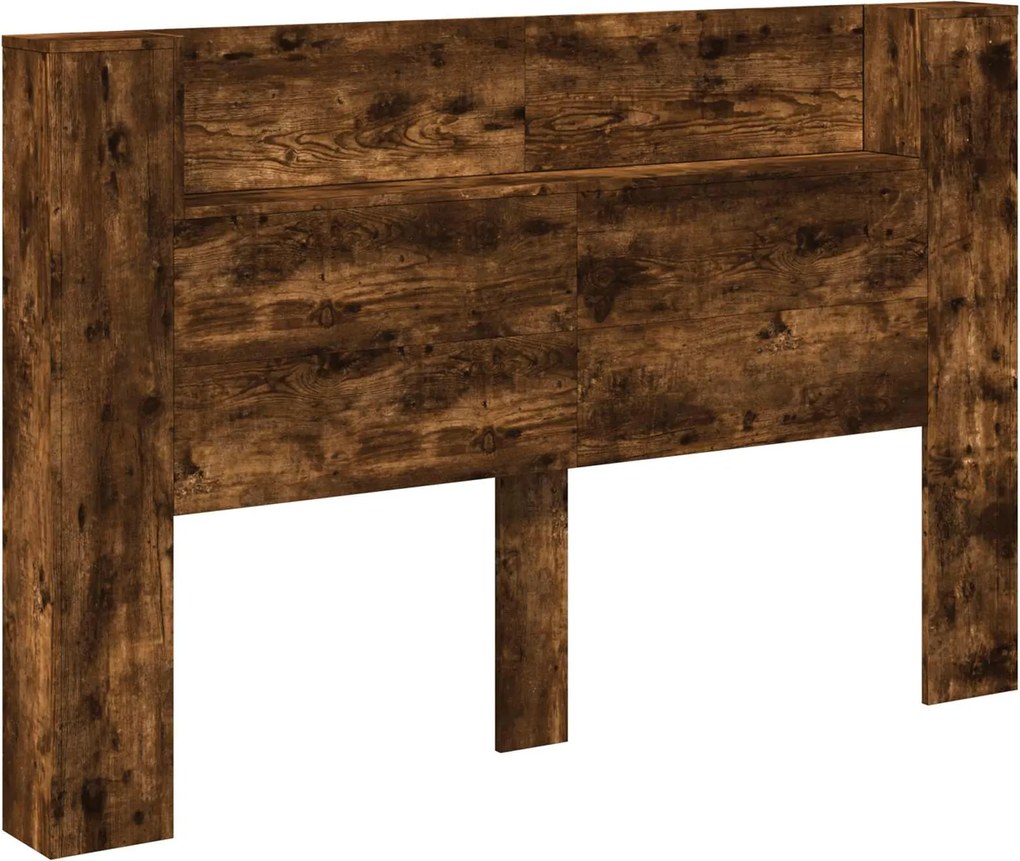 vidaXL Tăblie cap Stejar fumuriu 160 x 16,5 x 103,5 cm Lemn compozit