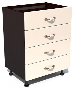 Corp inferior 60 cu 4 sertare Zebra MDF vanilie simplu