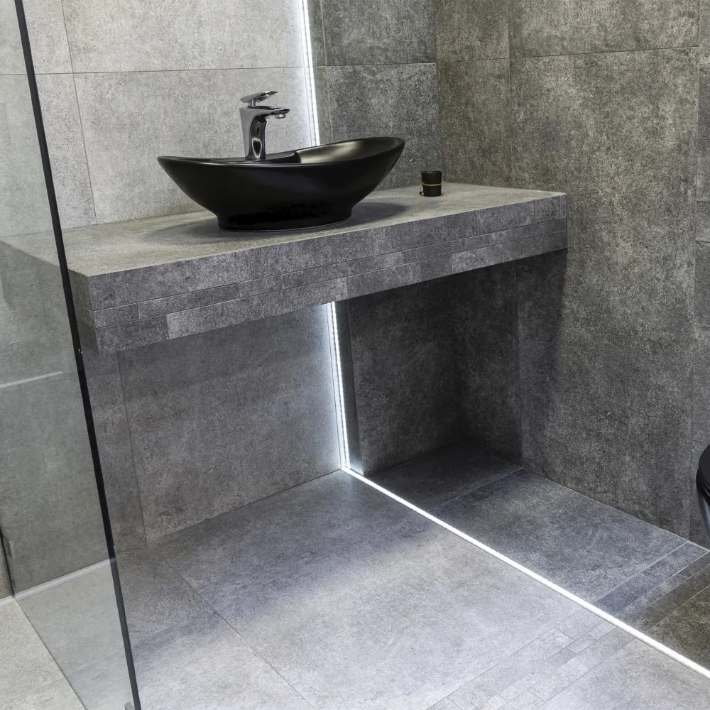 Lavoar ceramic KR-139, 58x38.5x17cm, negru mat