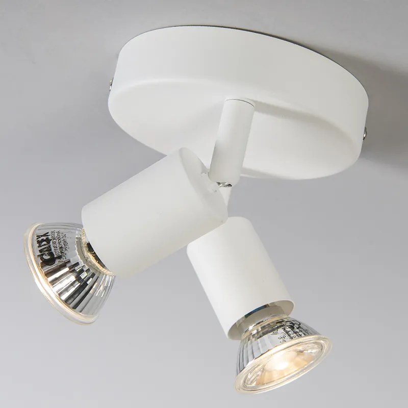 Spotlight modern alb inclinabil rotund cu 2 lumini - Jeany