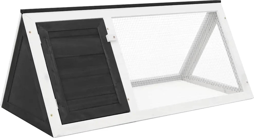 vidaXL Cușcă pentru iepuri și alte animale, gri, lemn