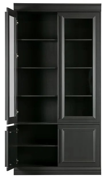 Vitrină neagră din lemn de pin 110x215x44 cm Organize – WOOOD