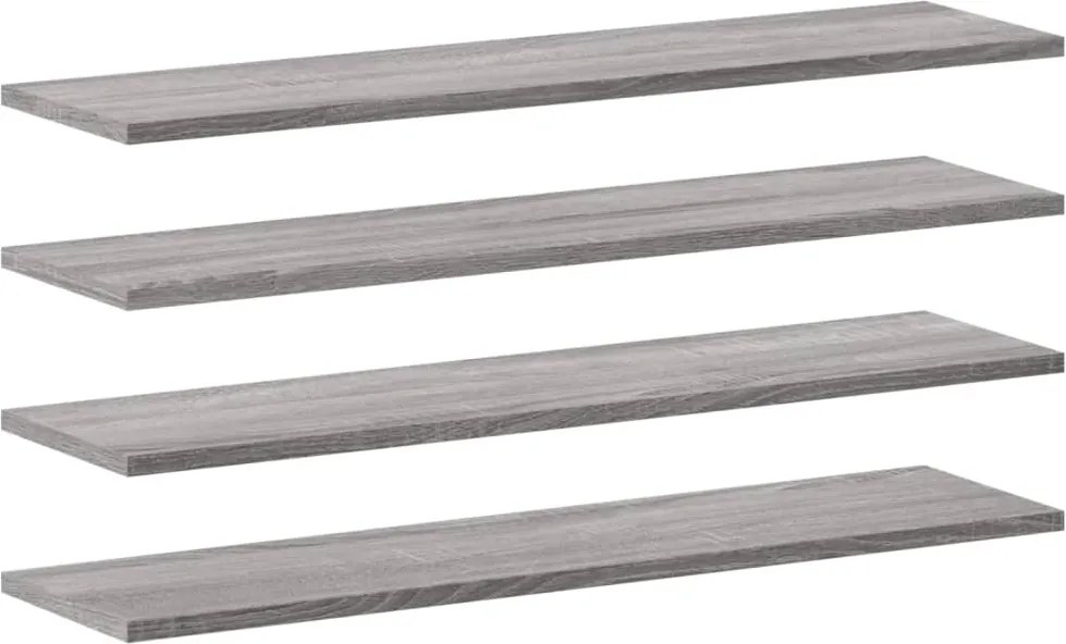 vidaXL Rafturi de perete, 4 buc., gri sonoma, 80x20x1,5 cm, lemn