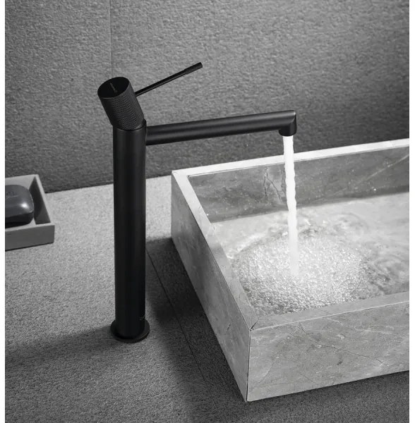 Sapho - Baterie pentru lavoar SOLARIS, 32 cm, negru mat