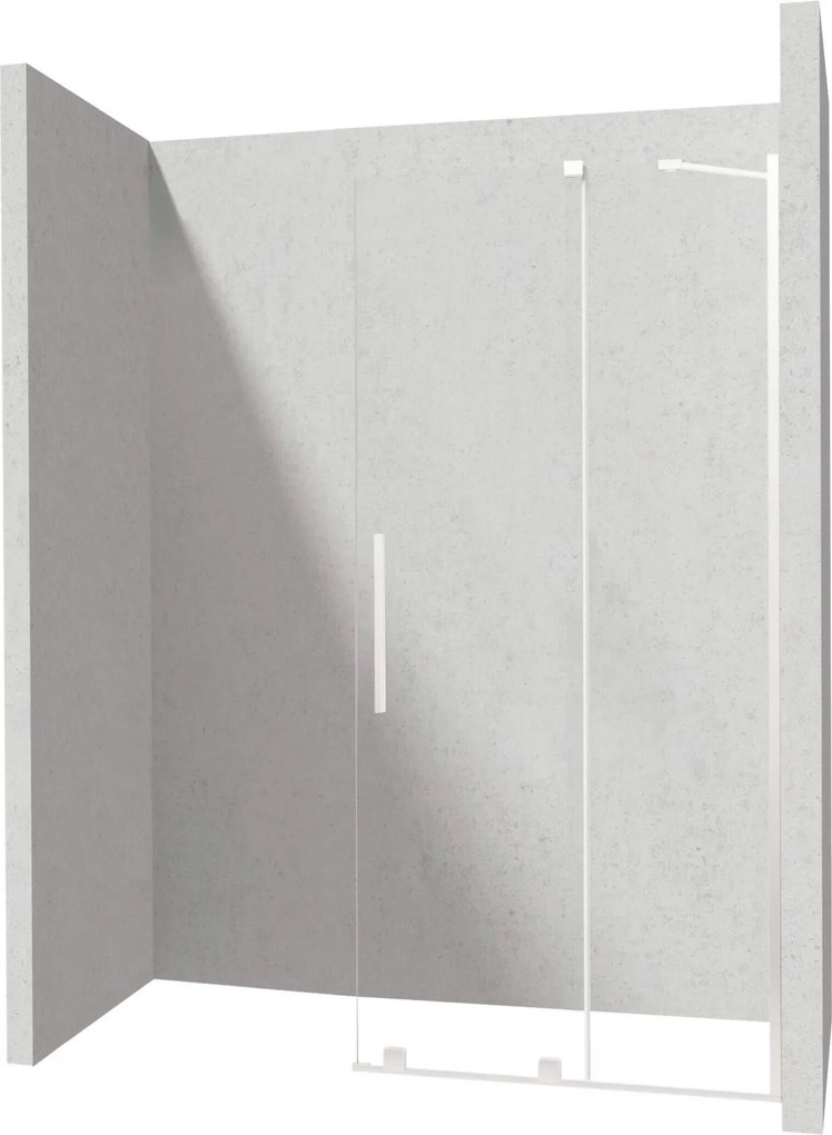 Paravan dus glisant 120x195cm, sticla securizata 6 mm, alb mat, Deante Prizma 1200x1950 mm, Alb mat