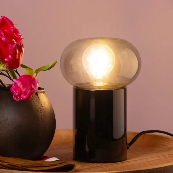 Lampă de masă Brilliant KNUT 1xE27/25W/230V negru/transparent