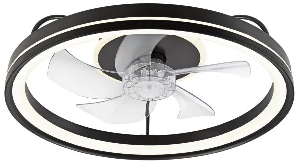 Plafonieră LED cu ventilator FARGO LED/37W/230V negru + telecomandă