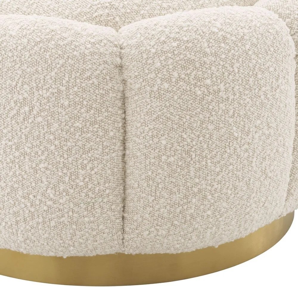 Taburete ottoman design elegant LUX Inger, boucle crem 115620 HZ