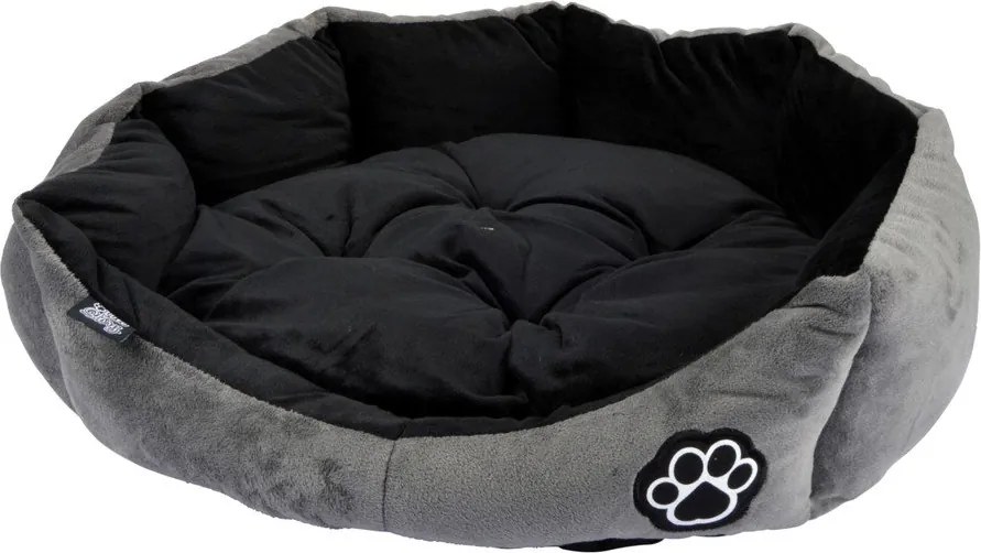 Pat pentru animale de companie gri pentru câini din piele întoarsă ø 50 cm Flakes – Love Story