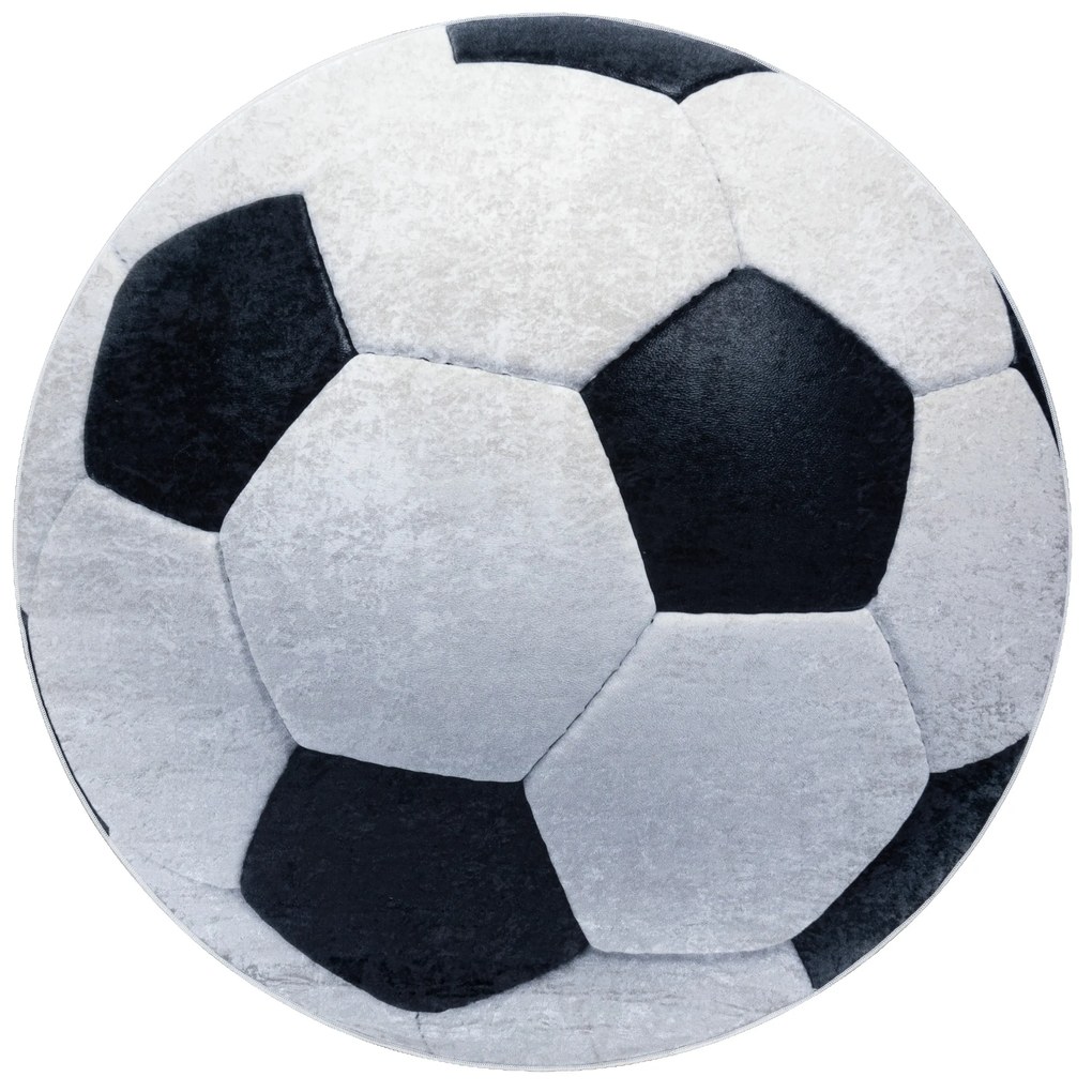 BAMBINO 2139 cerc covor lavabil - Fotbal pentru copii anti-alunecare - negru / alb - SECUNDAR-COTATI PRODUSUL