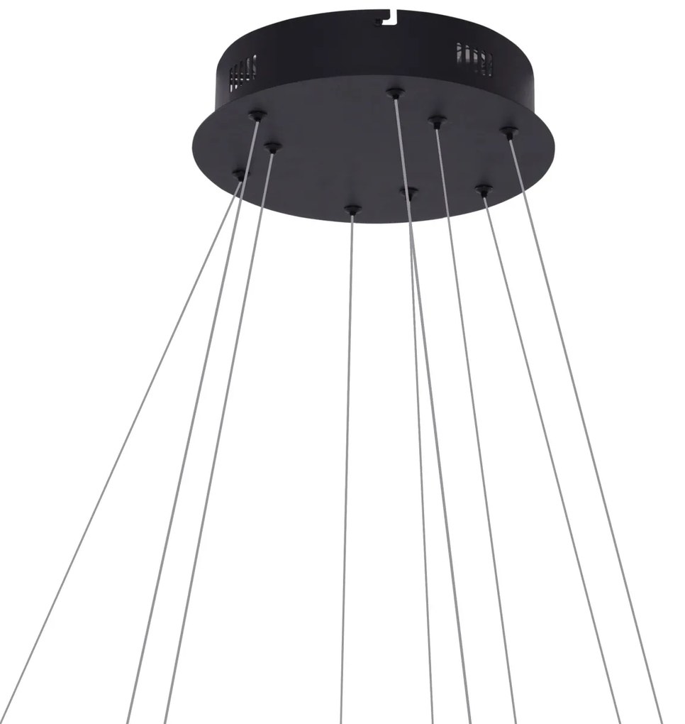 Lustra LED dimabila design modern casa scarii Wheel 6 Long neagra