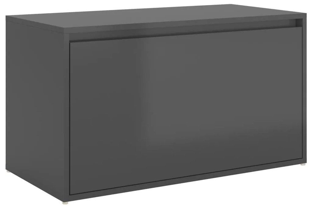 808674 vidaXL Bancă de hol, gri extralucios, 80x40x45 cm, PAL