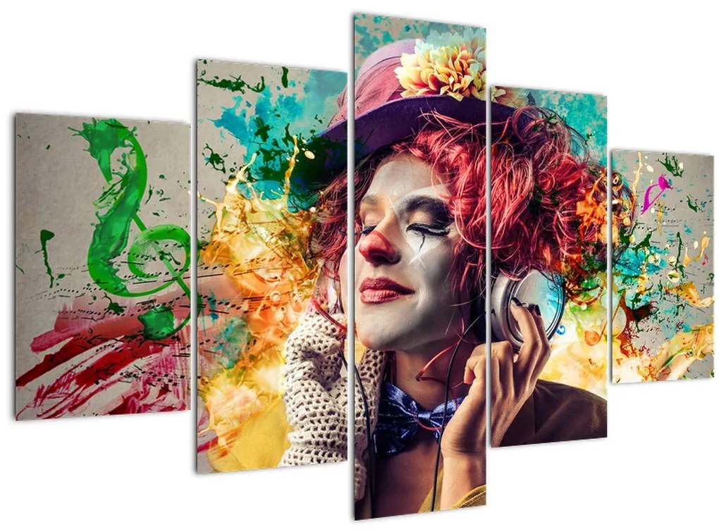 Tablou - Artista cu căști (150x105 cm)