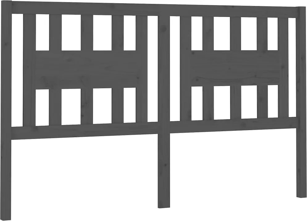vidaXL Tăblie de pat, gri, 206x4x100 cm, lemn masiv de pin