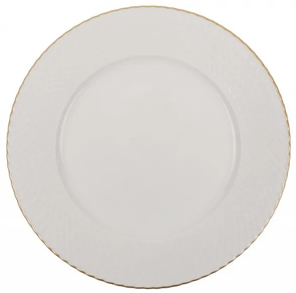 Serviciu de masa, Portelan, 24 de Piese, Culoare Alb / Auriu, 710KTP2490