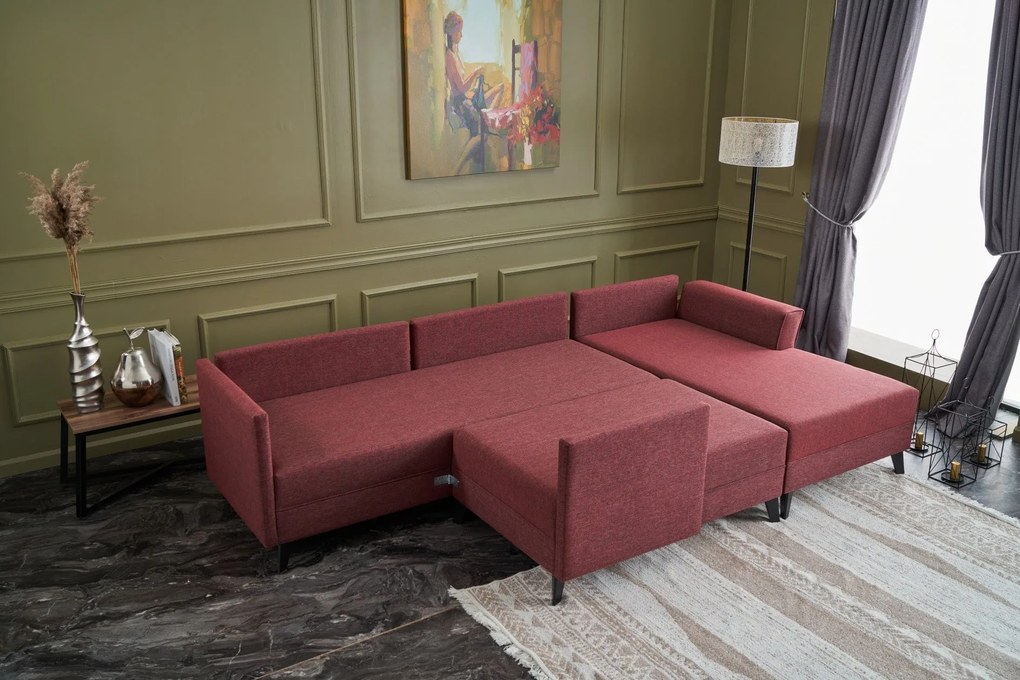 Canapea extensibilă de colț Eris - Claret Red