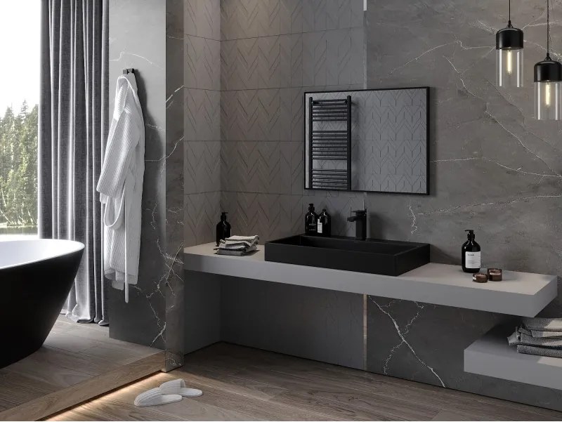 Mexen Loft oglindă de baie dreptunghiulară 80 x 60 cm, ramă neagră - 9852-080-060-000-70