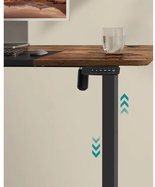 Birou reglabil pe înălțime SOLEA-X maro/negru