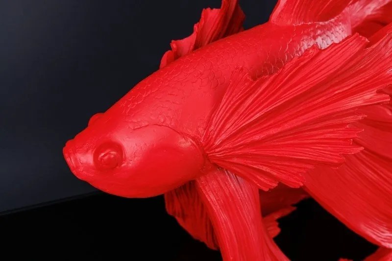 Statueta decorativa extravaganta Fisch Crowntail 65cm, rosu