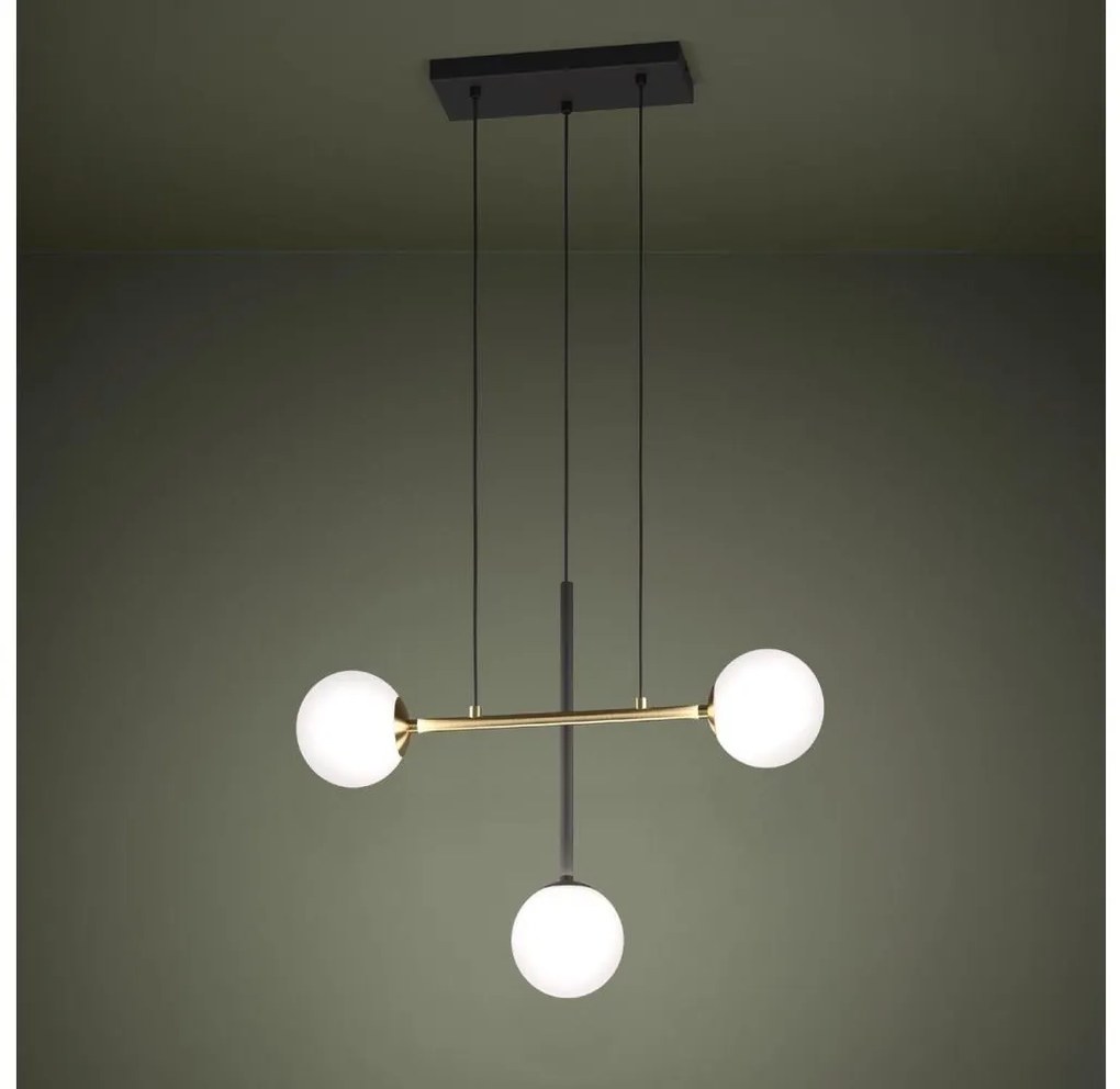 Lustră pe cablu Eglo 390177 PAZ 3xE14/40W/230V auriu/negru