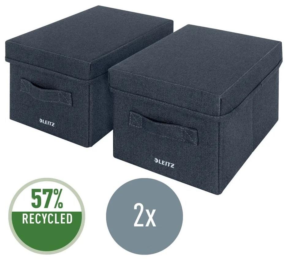 Cutii de depozitare 2 buc. din material textil cu capac – Leitz