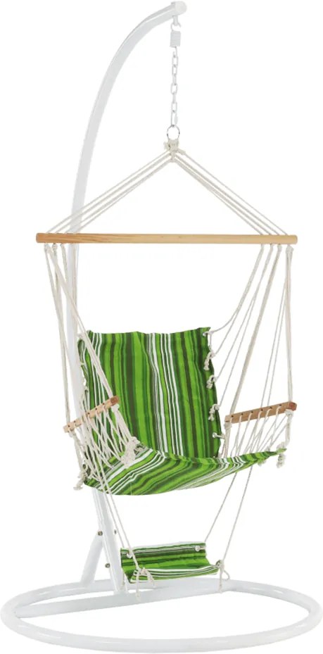 Scaun balansoar suspendabil, verde / alb, JAMBI