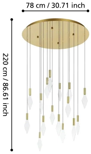 Lustră LED dimabilă pe cablu Eglo 390361 MIRADOR 16xLED/3,3W/230V d. 78 cm