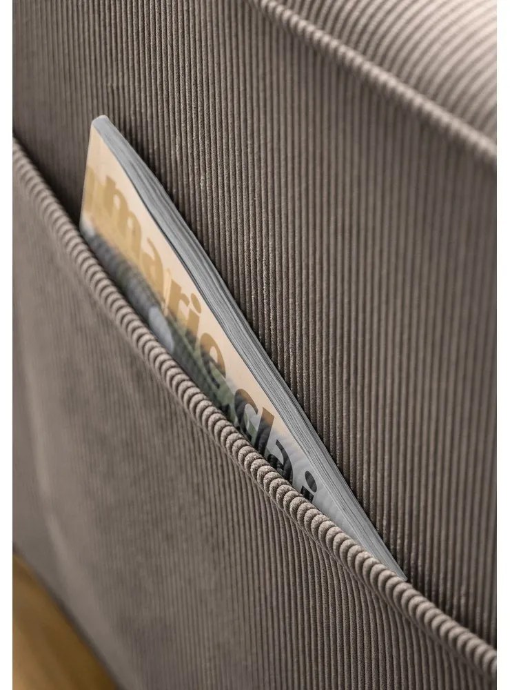 Fotoliu maro cu tapițerie din catifea reiată Lofty Lilly – Miuform