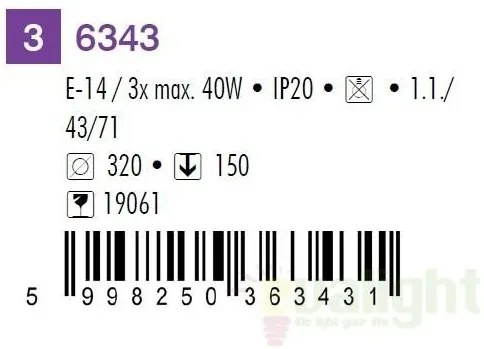 Lustra, Plafonier cu 3 spoturi Aurel 6343 RX