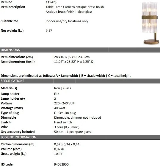 Veioza, lampa de masa design LUX Carnero, alama antica 115473 HZ
