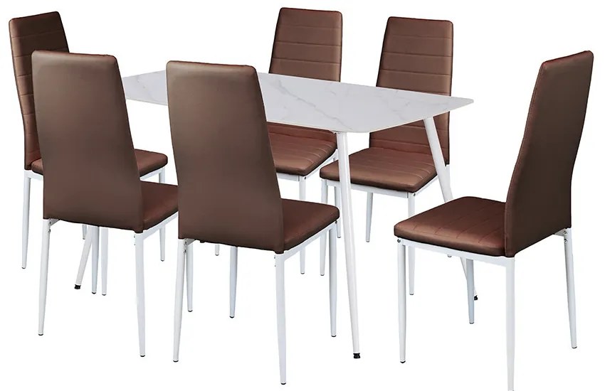 Jenna 6+1 set de sufragerie maro