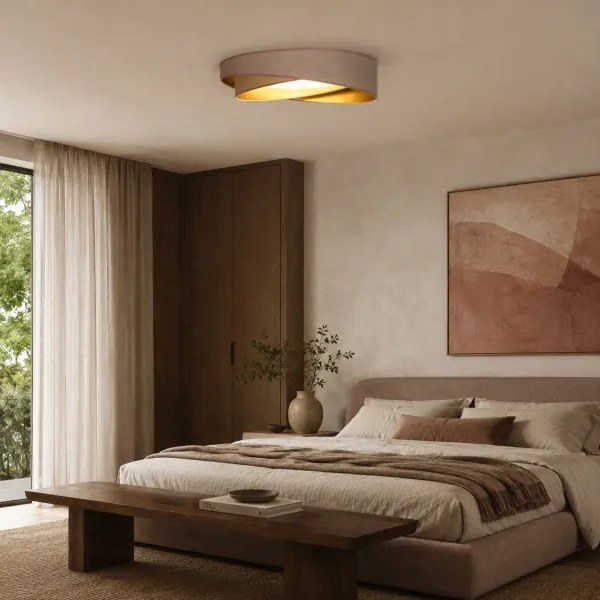 BRILAGI - LED dimabil VELVET TWIST LED/36W/230V CCT Ø 65 cm WT bej/auriu + telecomandă