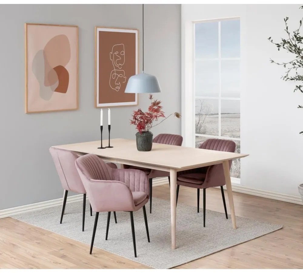 Scaun de sufragerie roz tapițat Emilia – Actona