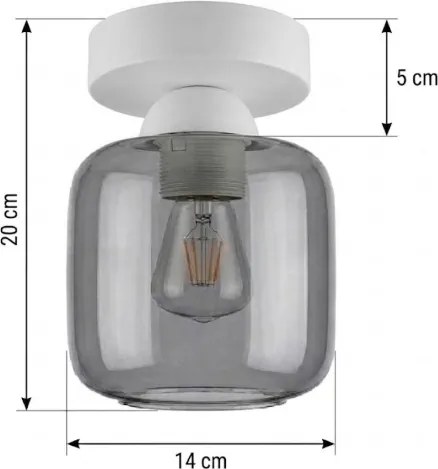 BRILAGI - Plafonieră LED R GLASS 1xE27/60W/230V Ø 14 cm alb/gri fumuriu