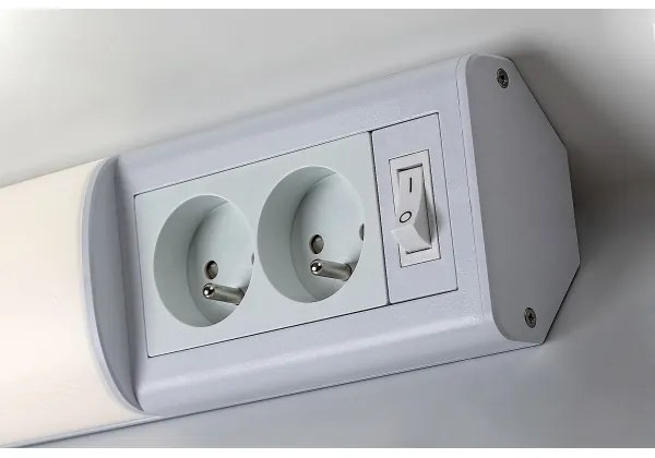 Corp de iluminat LED cu prize pentru corpuri de bucătărie Rabalux 78040 BATH 2E LED/10W/230V 4000K 50 cm alb